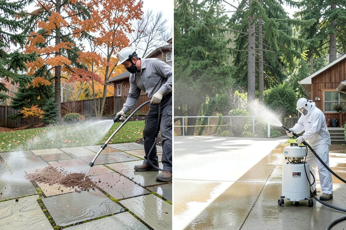 Gutter Face Cleaning in Shoreline, King County, WA - Rinse the faces to knock down loose grime