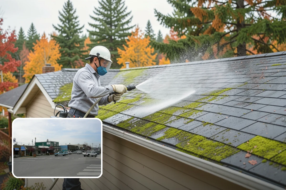 Gutter Face Cleaning in Stanwood, Snohomish County, WA - Clears everyday grime, pollen, and green film from the faces
