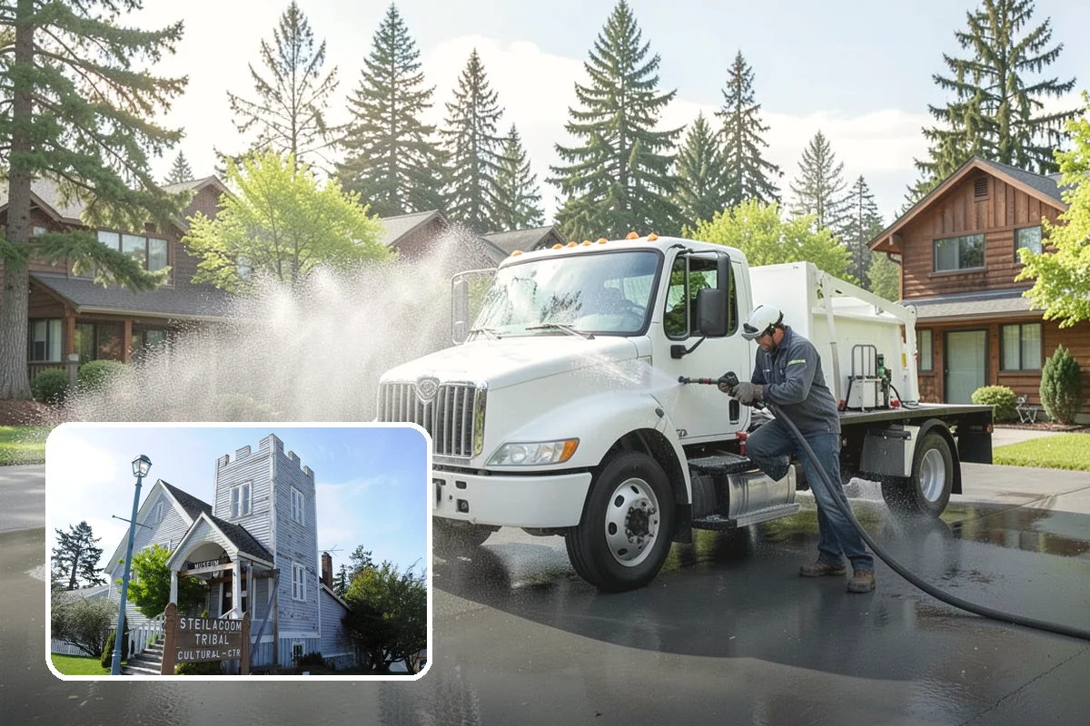Gutter Face Cleaning in Steilacoom, Pierce County, WA - Clears everyday grime, pollen, and green film from the faces