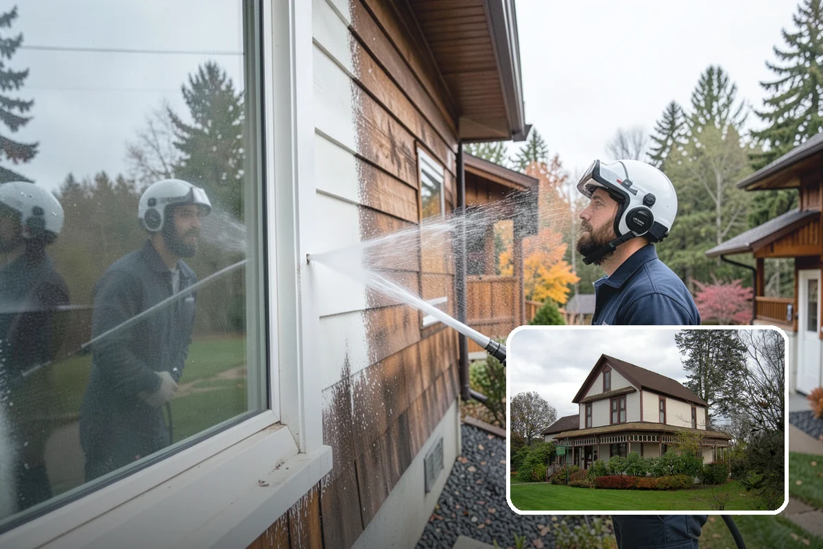 Gutter Face Cleaning in Sumner, Pierce County, WA - Clears everyday grime, pollen, and green film from the faces
