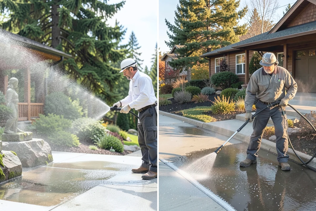 Gutter Face Cleaning in Sumner, Pierce County, WA - Rinse the faces to knock down loose grime