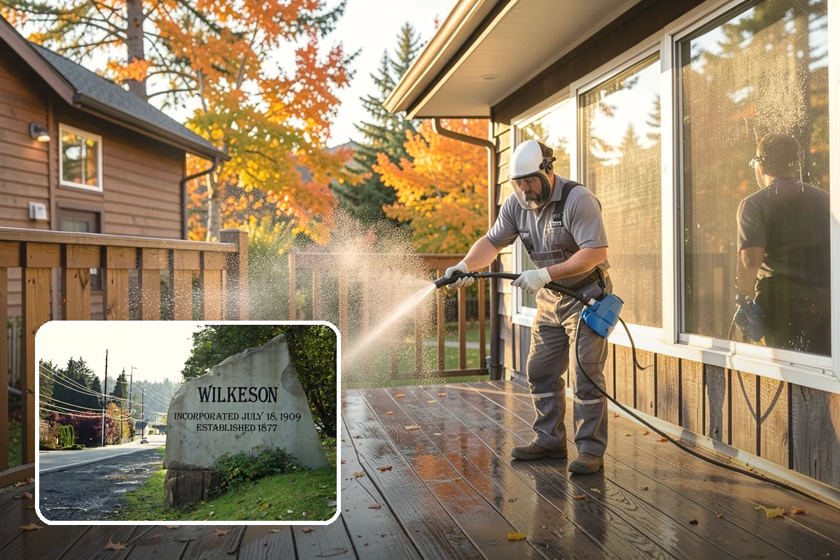 Gutter Face Cleaning in Wilkeson, Pierce County, WA - Clears everyday grime, pollen, and green film from the faces