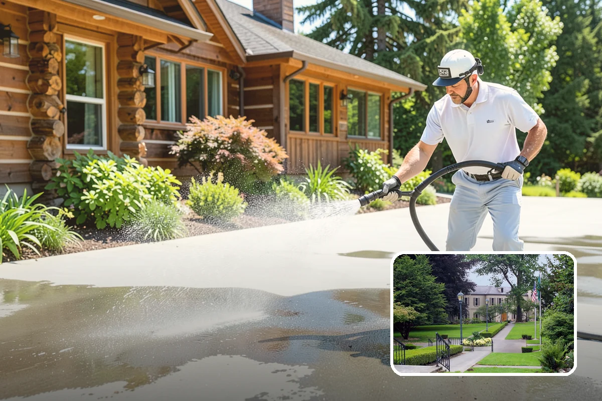 Gutter Face Cleaning in Woodinville, King County, WA - Clears everyday grime, pollen, and green film from the faces