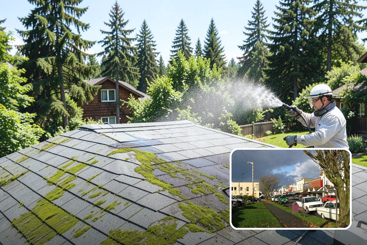 Gutter Guard Cleaning in Arlington, Snohomish County, WA - Clears matted needles and moss off the guard surface