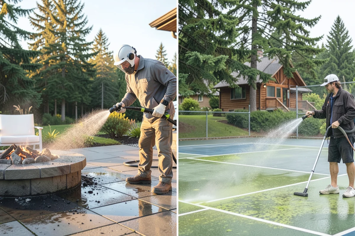 Gutter Guard Cleaning in Beaux Arts Village, King County, WA - Remove the debris mat resting on the guards