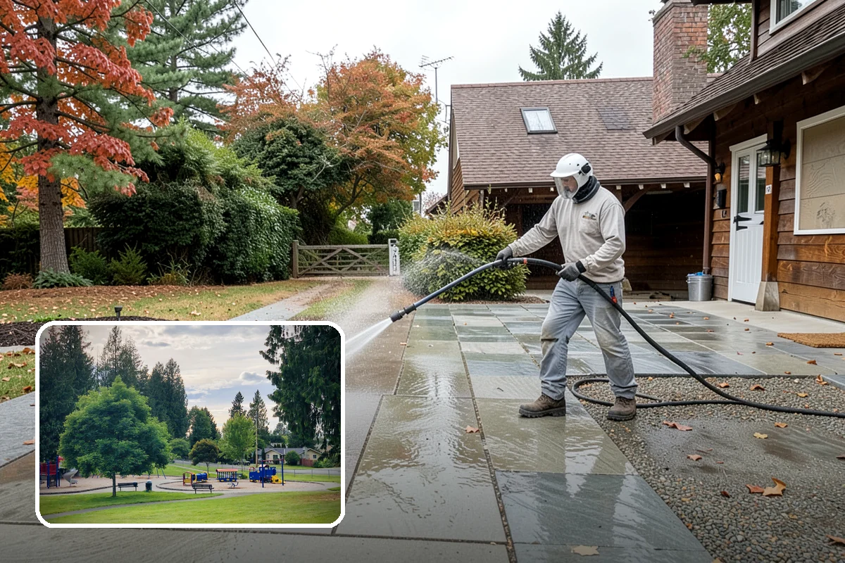 Gutter Guard Cleaning in Bonney Lake, Pierce County, WA - Clears matted needles and moss off the guard surface
