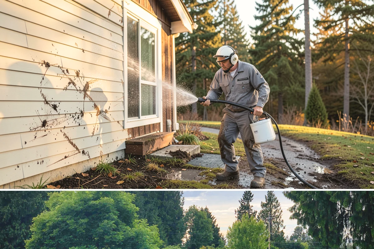 Gutter Guard Cleaning in Bonney Lake, Pierce County, WA - Clean guards in late fall and again mid-spring to stay ahead of the needle drop that mats them over.