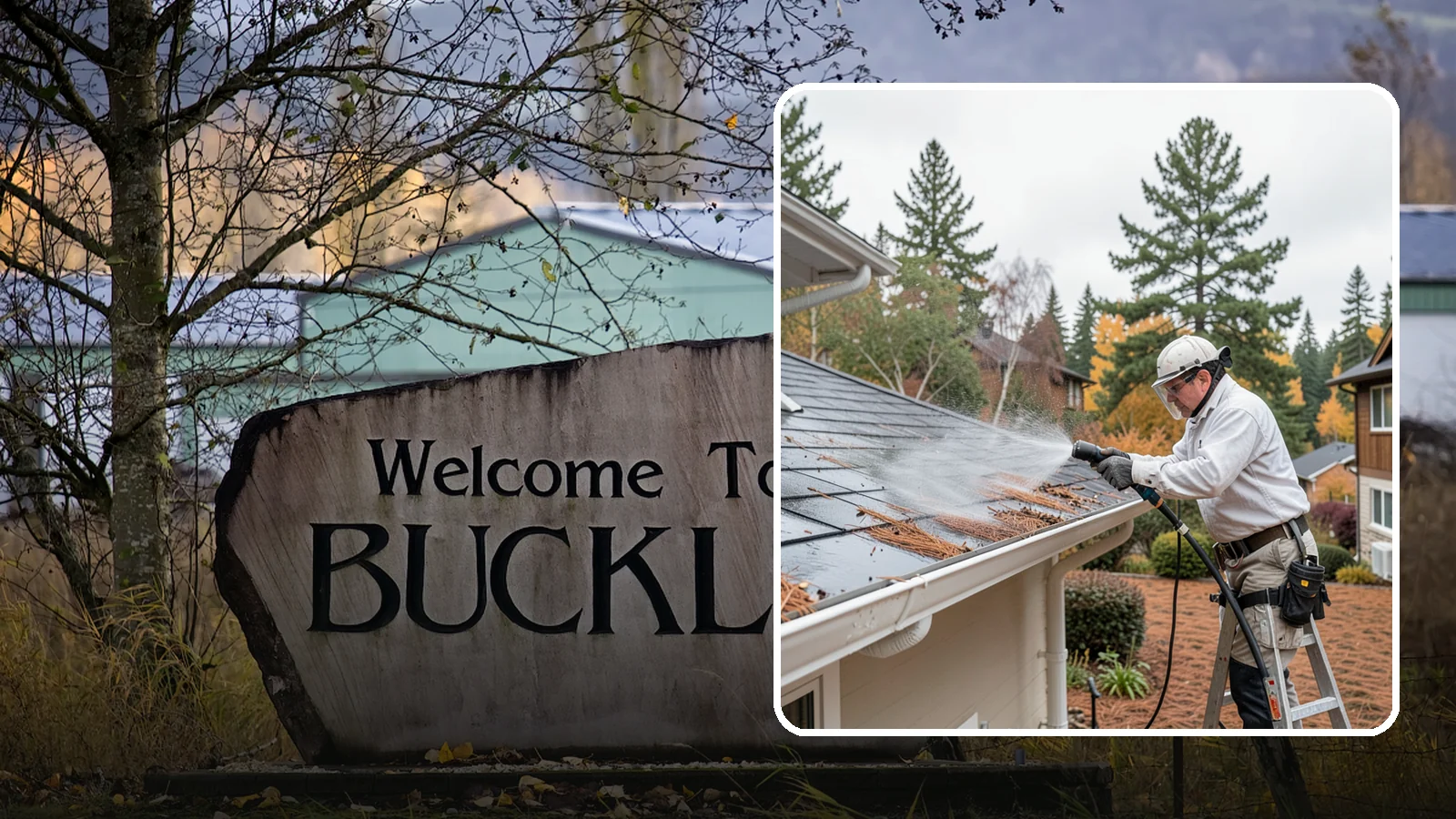 Gutter Guard Cleaning in Buckley, Pierce County, WA - Cleaning of gutter guards and the debris that mats on top of them in needle-heavy Northwest yards.