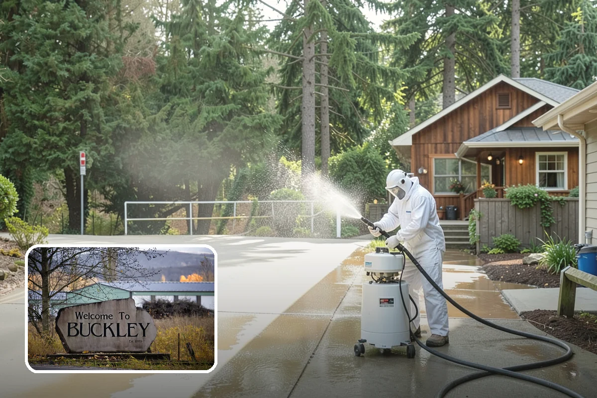 Gutter Guard Cleaning in Buckley, Pierce County, WA - Clears matted needles and moss off the guard surface