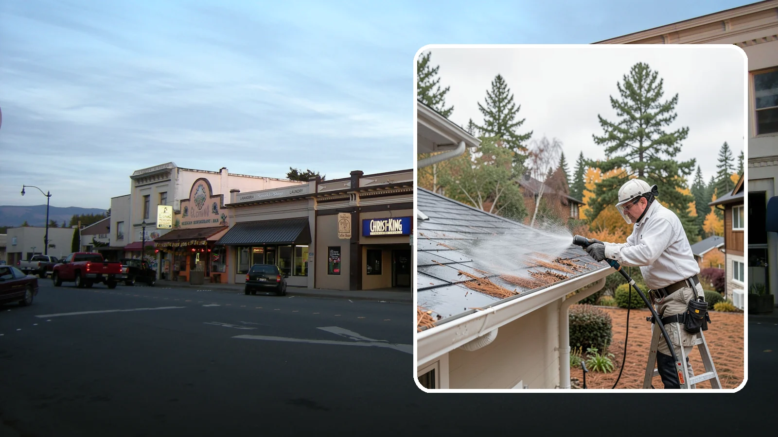 Gutter Guard Cleaning in Burlington, Skagit County, WA - Cleaning of gutter guards and the debris that mats on top of them in needle-heavy Northwest yards.