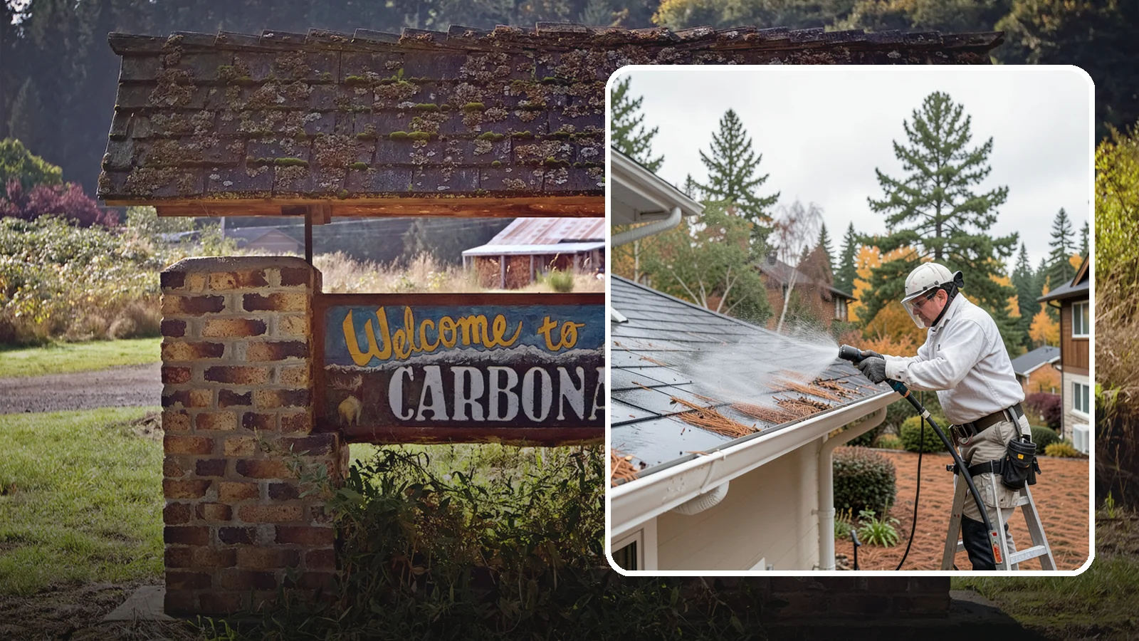 Gutter Guard Cleaning in Carbonado, Pierce County, WA - Cleaning of gutter guards and the debris that mats on top of them in needle-heavy Northwest yards.