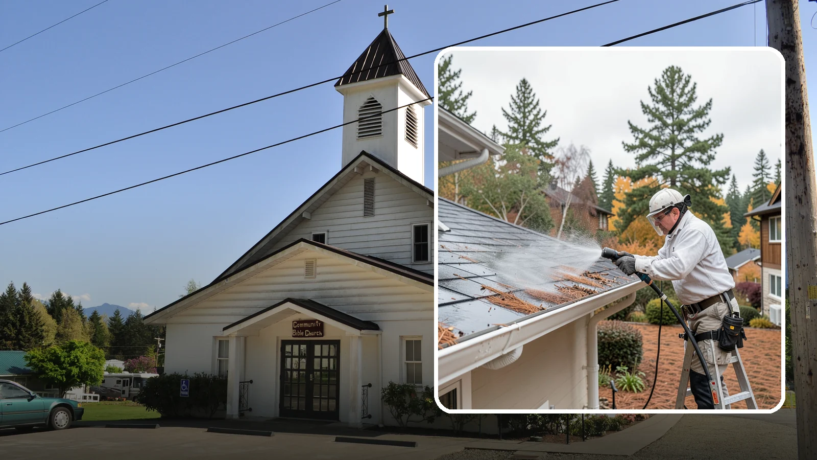 Gutter Guard Cleaning in Concrete, Skagit County, WA - Cleaning of gutter guards and the debris that mats on top of them in needle-heavy Northwest yards.