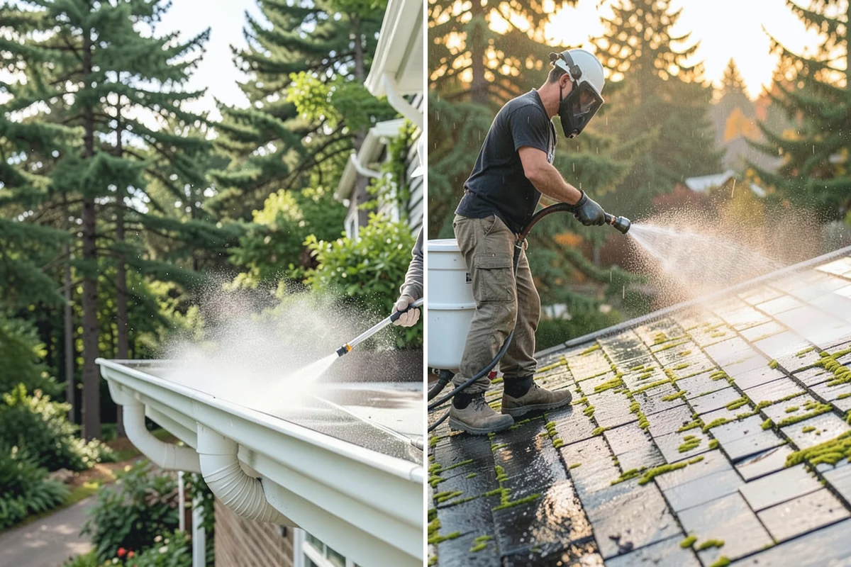 Gutter Guard Cleaning in Coupeville, Island County, WA - Remove the debris mat resting on the guards