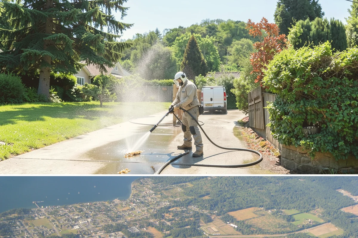 Gutter Guard Cleaning in Coupeville, Island County, WA - Clean guards in late fall and again mid-spring to stay ahead of the needle drop that mats them over.