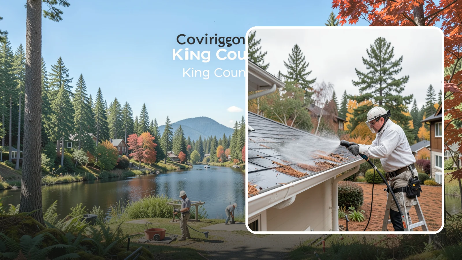 Gutter Guard Cleaning in Covington, King County, WA - Cleaning of gutter guards and the debris that mats on top of them in needle-heavy Northwest yards.