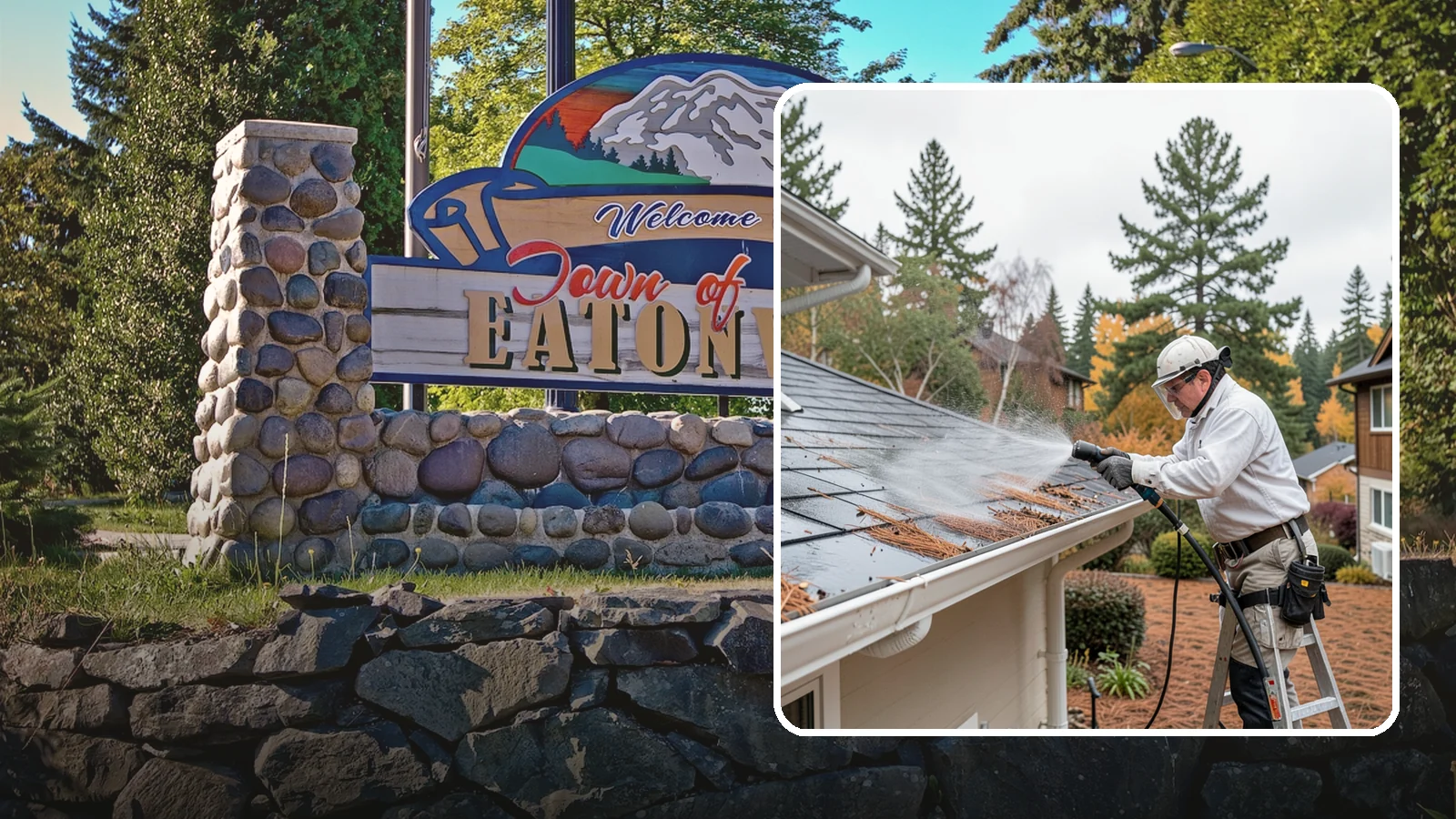 Gutter Guard Cleaning in Eatonville, Pierce County, WA - Cleaning of gutter guards and the debris that mats on top of them in needle-heavy Northwest yards.