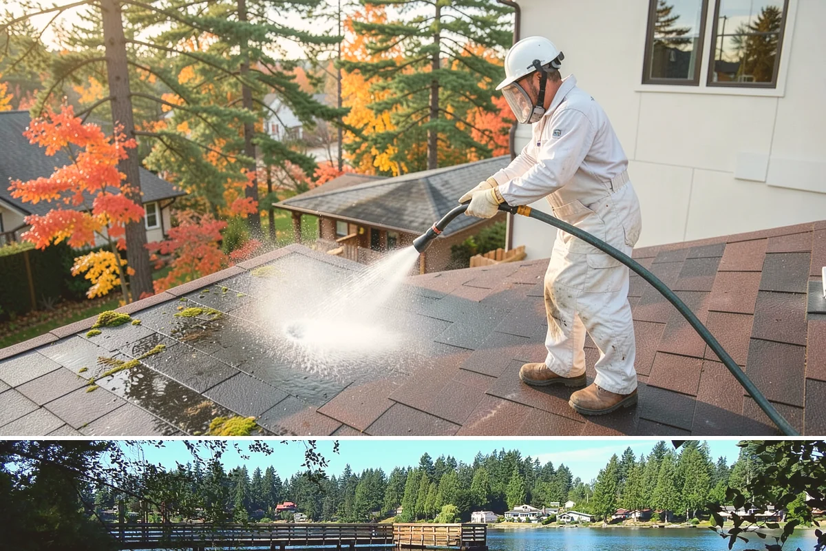 Gutter Guard Cleaning in Federal Way, King County, WA - Clean guards in late fall and again mid-spring to stay ahead of the needle drop that mats them over.
