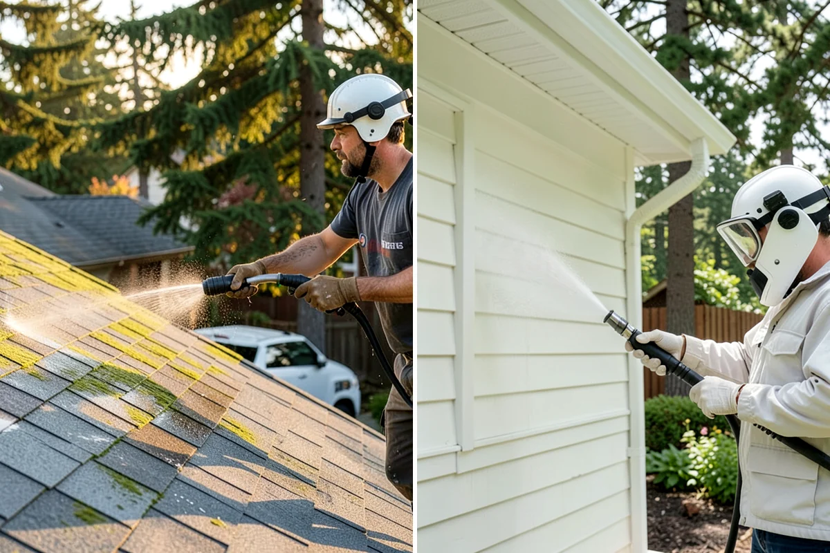 Gutter Guard Cleaning in Fircrest, Pierce County, WA - Remove the debris mat resting on the guards