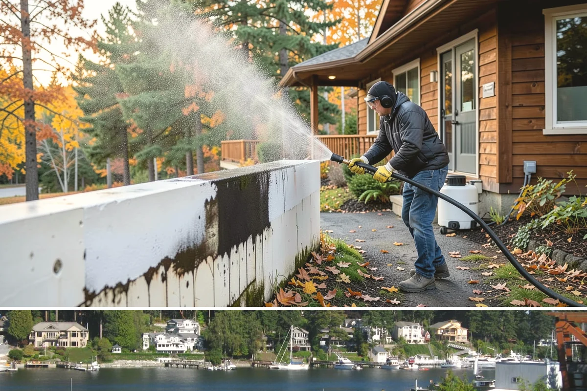 Gutter Guard Cleaning in Gig Harbor, Pierce County, WA - Clean guards in late fall and again mid-spring to stay ahead of the needle drop that mats them over.