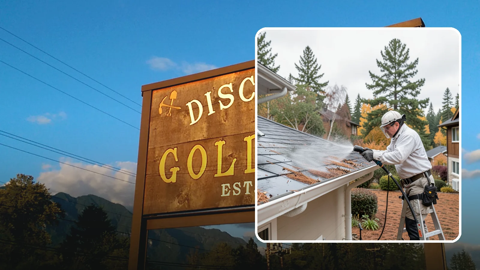 Gutter Guard Cleaning in Gold Bar, Snohomish County, WA - Cleaning of gutter guards and the debris that mats on top of them in needle-heavy Northwest yards.