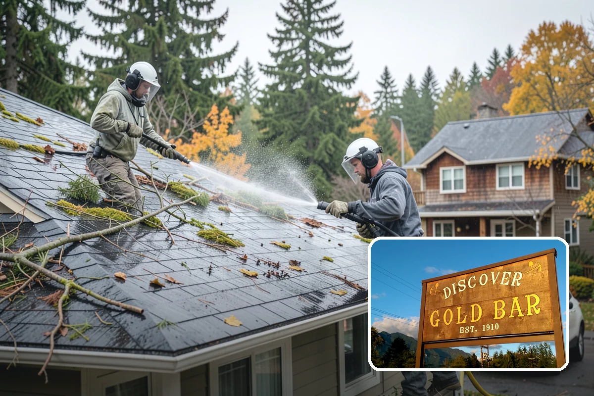 Gutter Guard Cleaning in Gold Bar, Snohomish County, WA - Clears matted needles and moss off the guard surface
