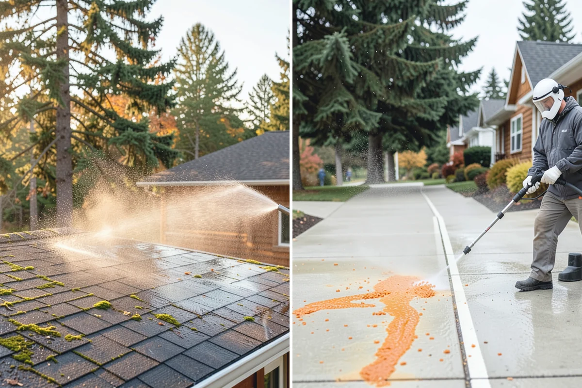 Gutter Guard Cleaning in Hamilton, Skagit County, WA - Remove the debris mat resting on the guards