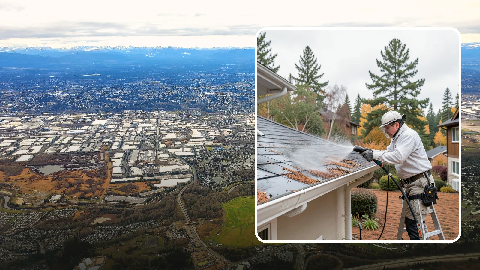 Gutter Guard Cleaning in Kent, King County, WA - Cleaning of gutter guards and the debris that mats on top of them in needle-heavy Northwest yards.