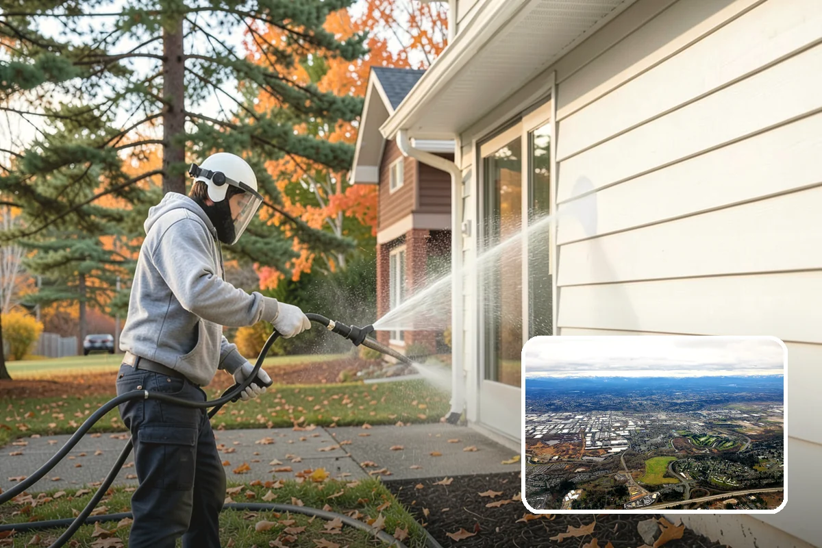 Gutter Guard Cleaning in Kent, King County, WA - Clears matted needles and moss off the guard surface