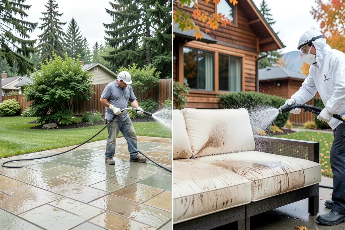 Gutter Guard Cleaning in Lake Forest Park, King County, WA - Remove the debris mat resting on the guards