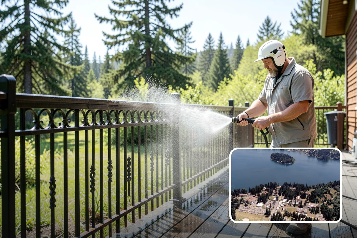 Gutter Guard Cleaning in Lakewood, Pierce County, WA - Clears matted needles and moss off the guard surface