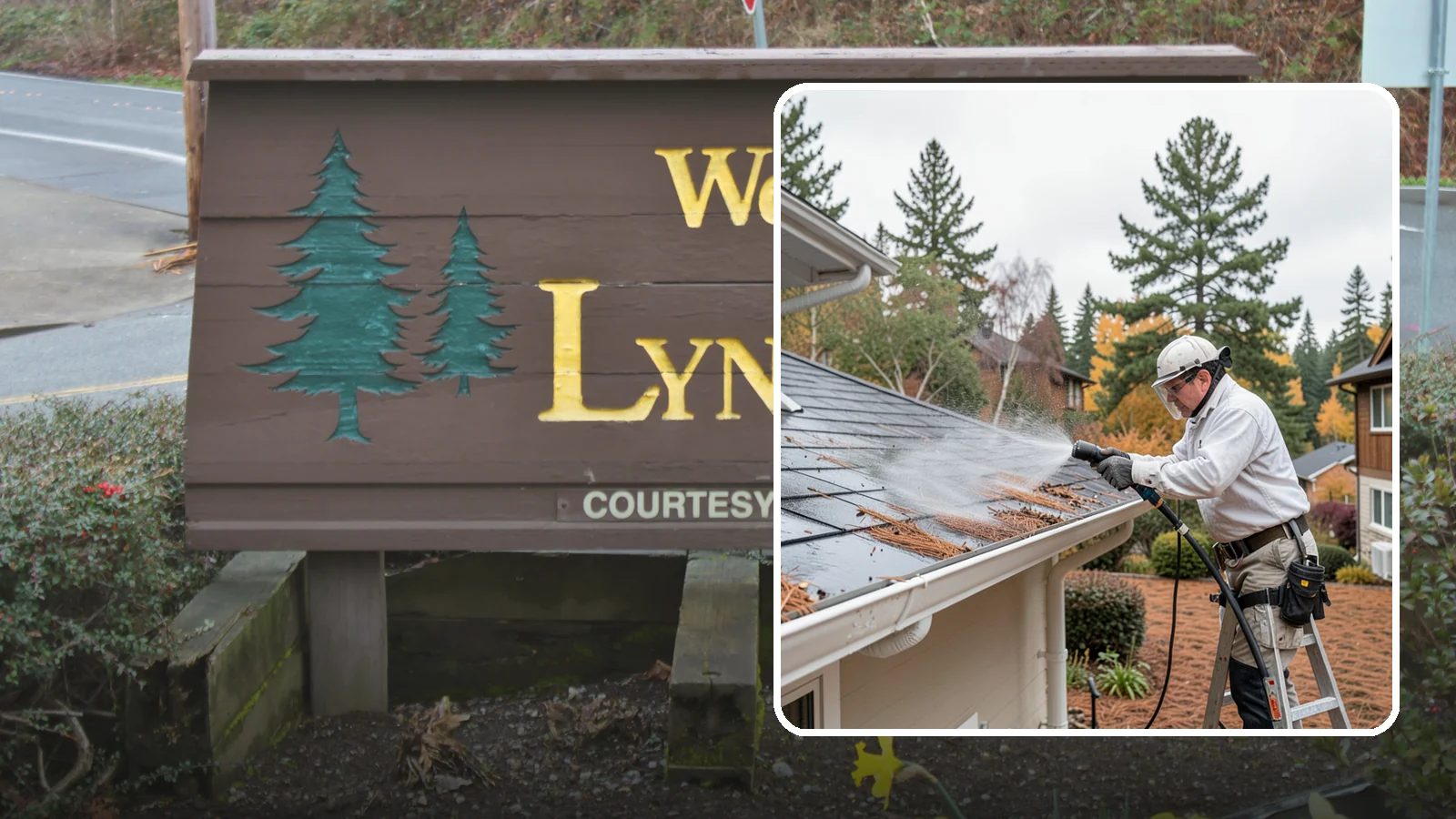 Gutter Guard Cleaning in Lynnwood, Snohomish County, WA - Cleaning of gutter guards and the debris that mats on top of them in needle-heavy Northwest yards.