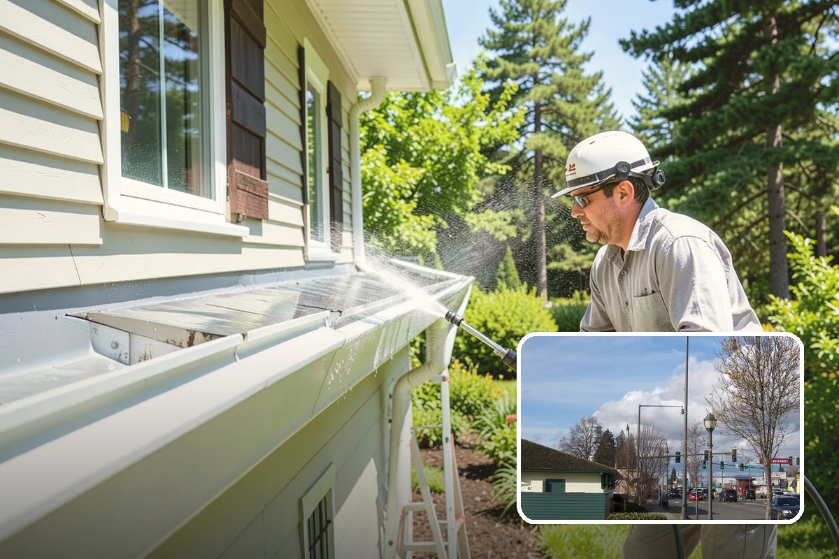 Gutter Guard Cleaning in Marysville, Snohomish County, WA - Clears matted needles and moss off the guard surface