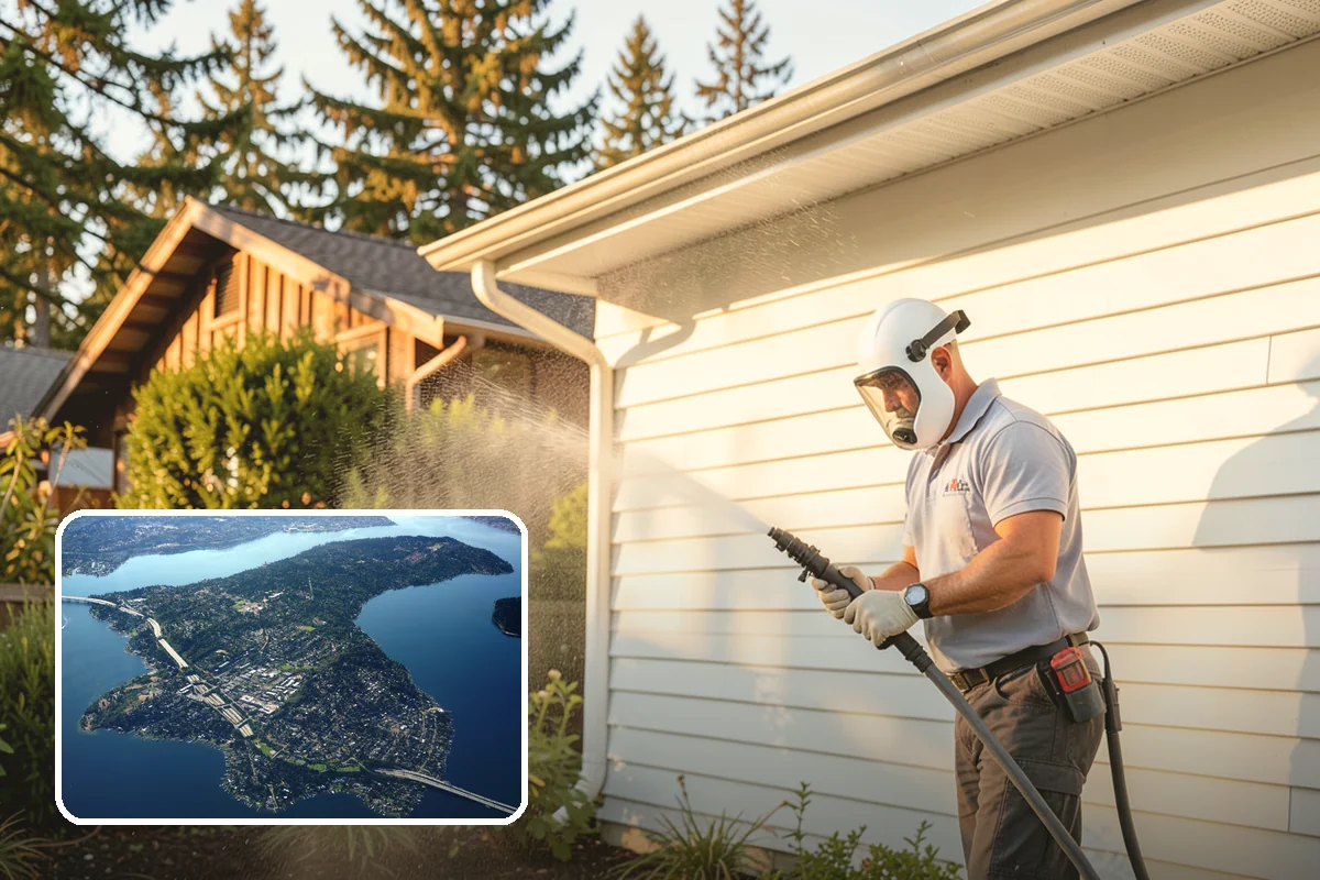 Gutter Guard Cleaning in Mercer Island, King County, WA - Clears matted needles and moss off the guard surface