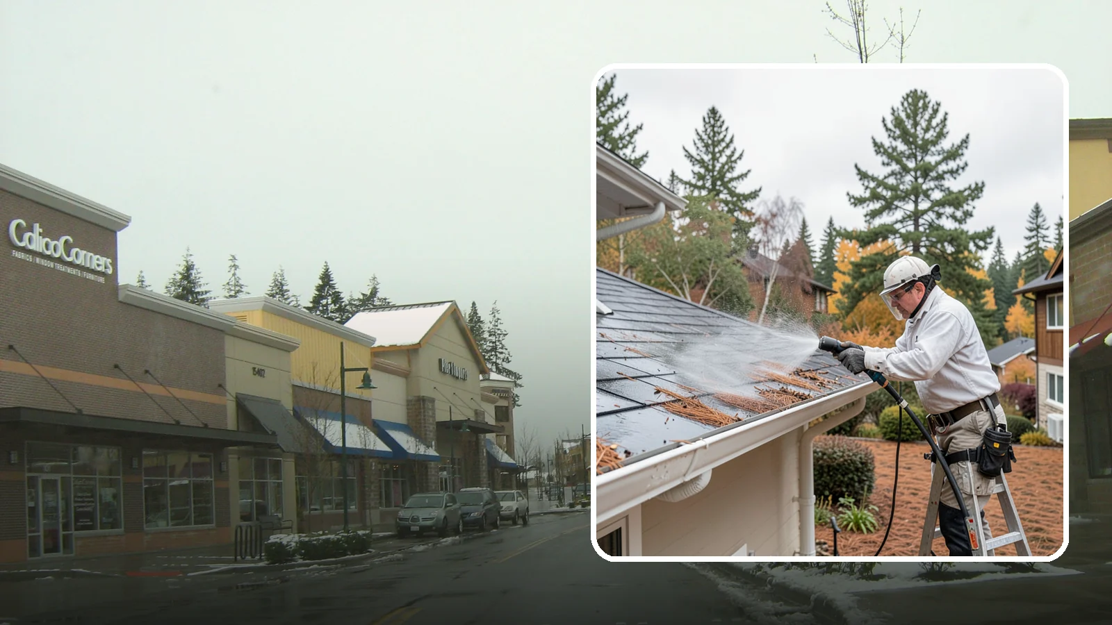 Gutter Guard Cleaning in Mill Creek, Snohomish County, WA - Cleaning of gutter guards and the debris that mats on top of them in needle-heavy Northwest yards.