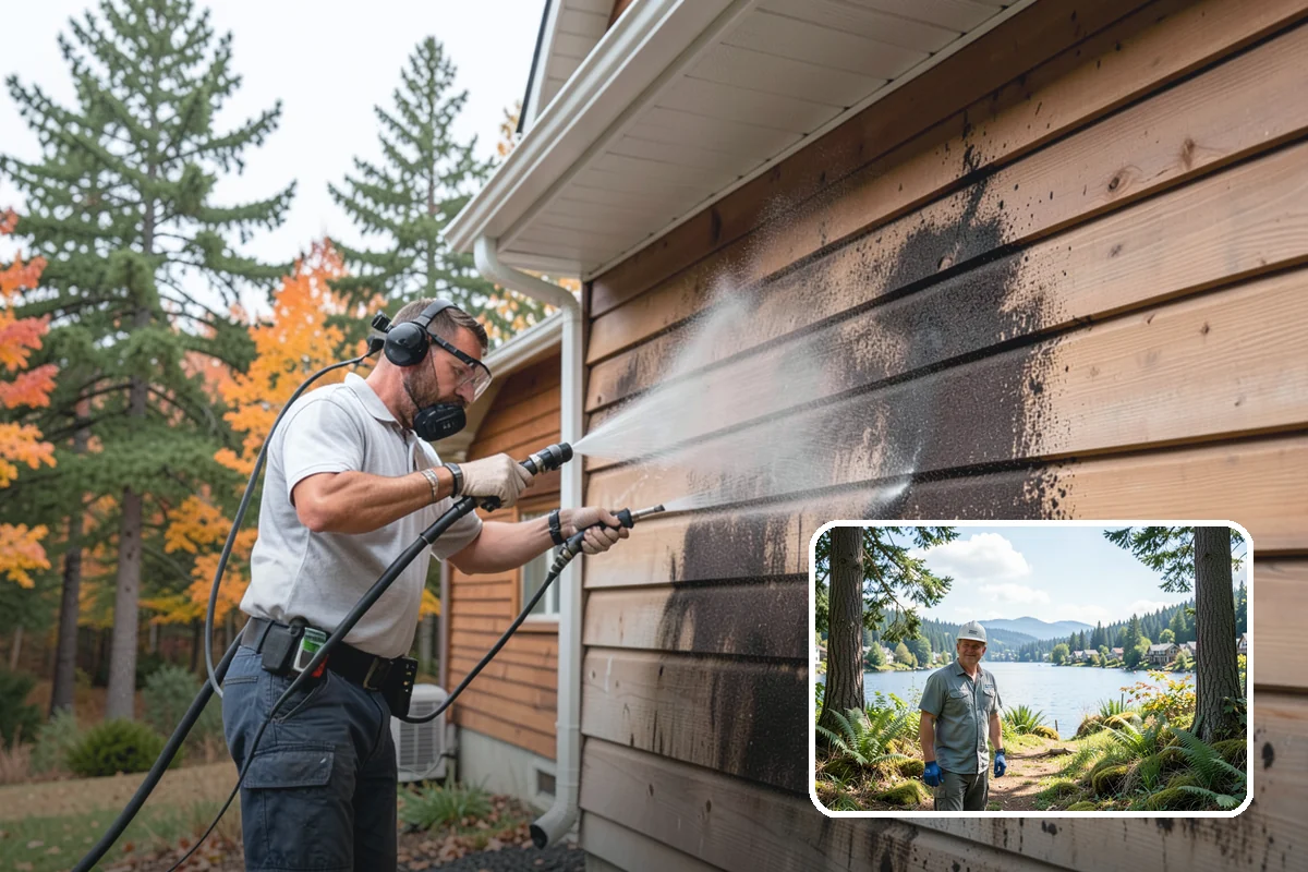 Gutter Guard Cleaning in Milton, King County, WA - Clears matted needles and moss off the guard surface