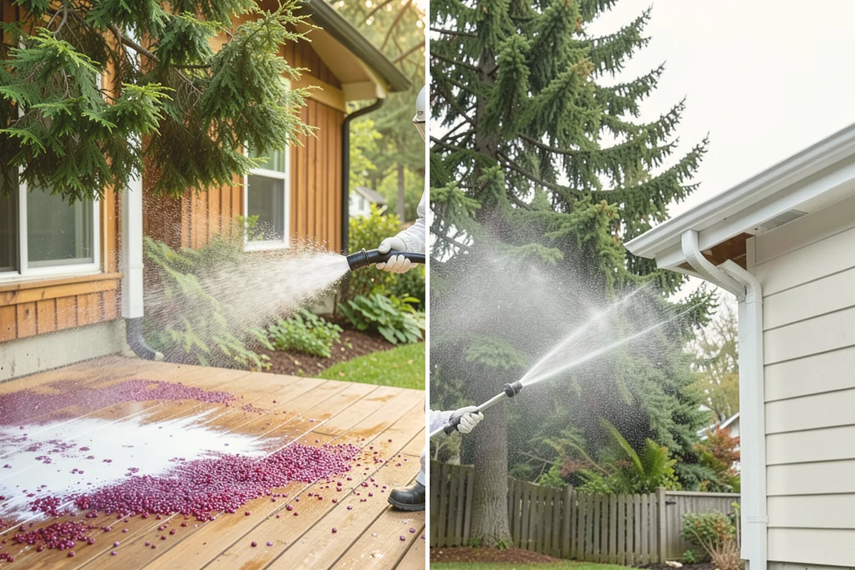 Gutter Guard Cleaning in Mount Vernon, Skagit County, WA - Remove the debris mat resting on the guards