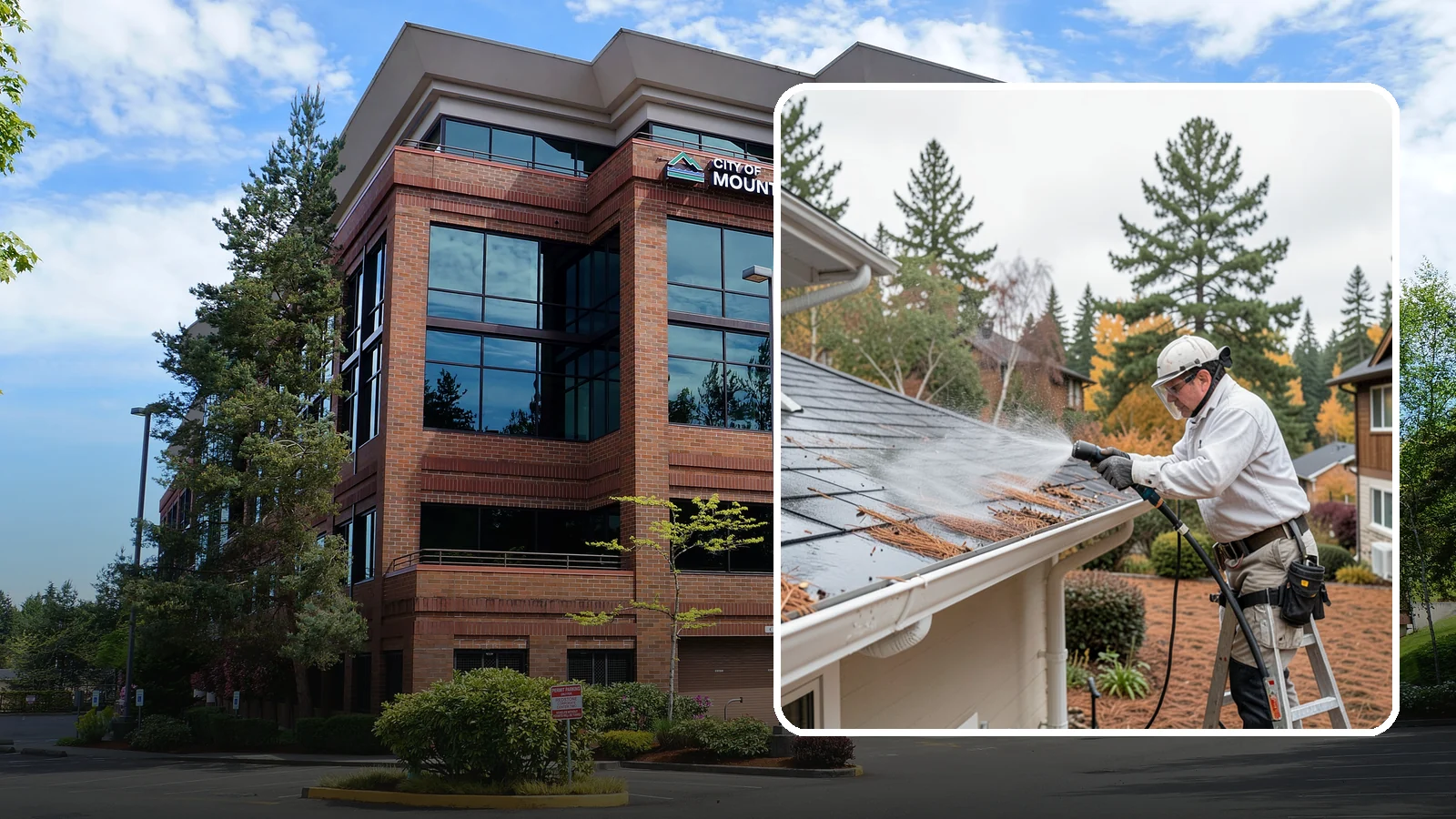 Gutter Guard Cleaning in Mountlake Terrace, Snohomish County, WA - Cleaning of gutter guards and the debris that mats on top of them in needle-heavy Northwest yards.