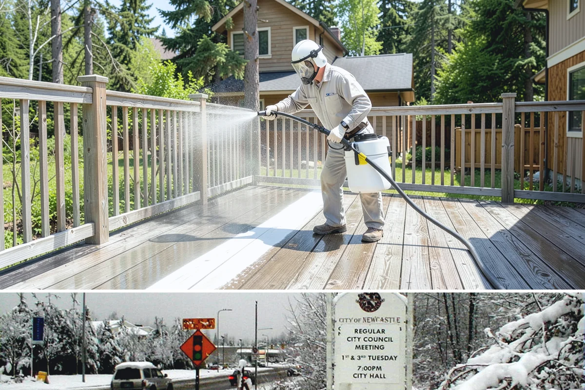 Gutter Guard Cleaning in Newcastle, King County, WA - Clean guards in late fall and again mid-spring to stay ahead of the needle drop that mats them over.
