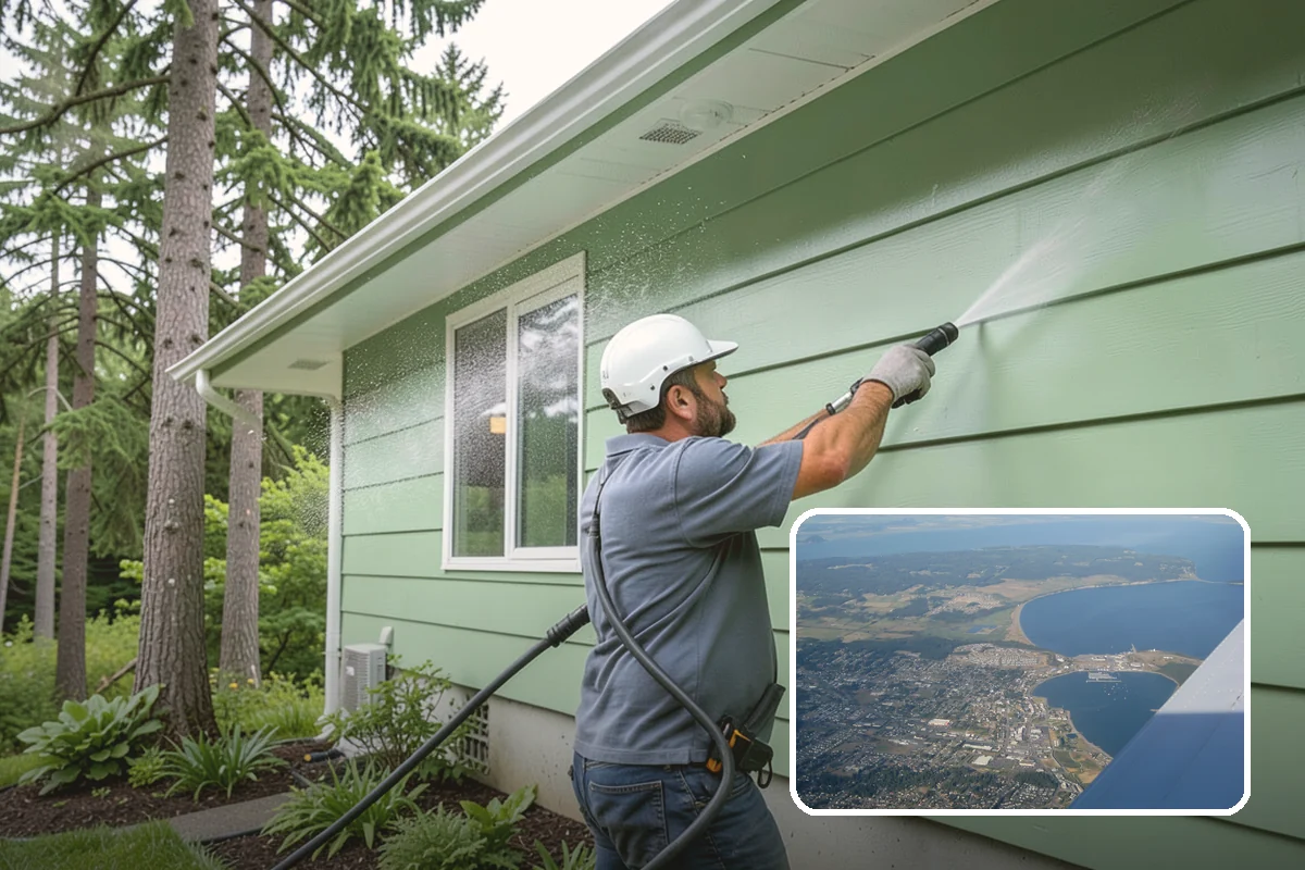 Gutter Guard Cleaning in Oak Harbor, Island County, WA - Clears matted needles and moss off the guard surface