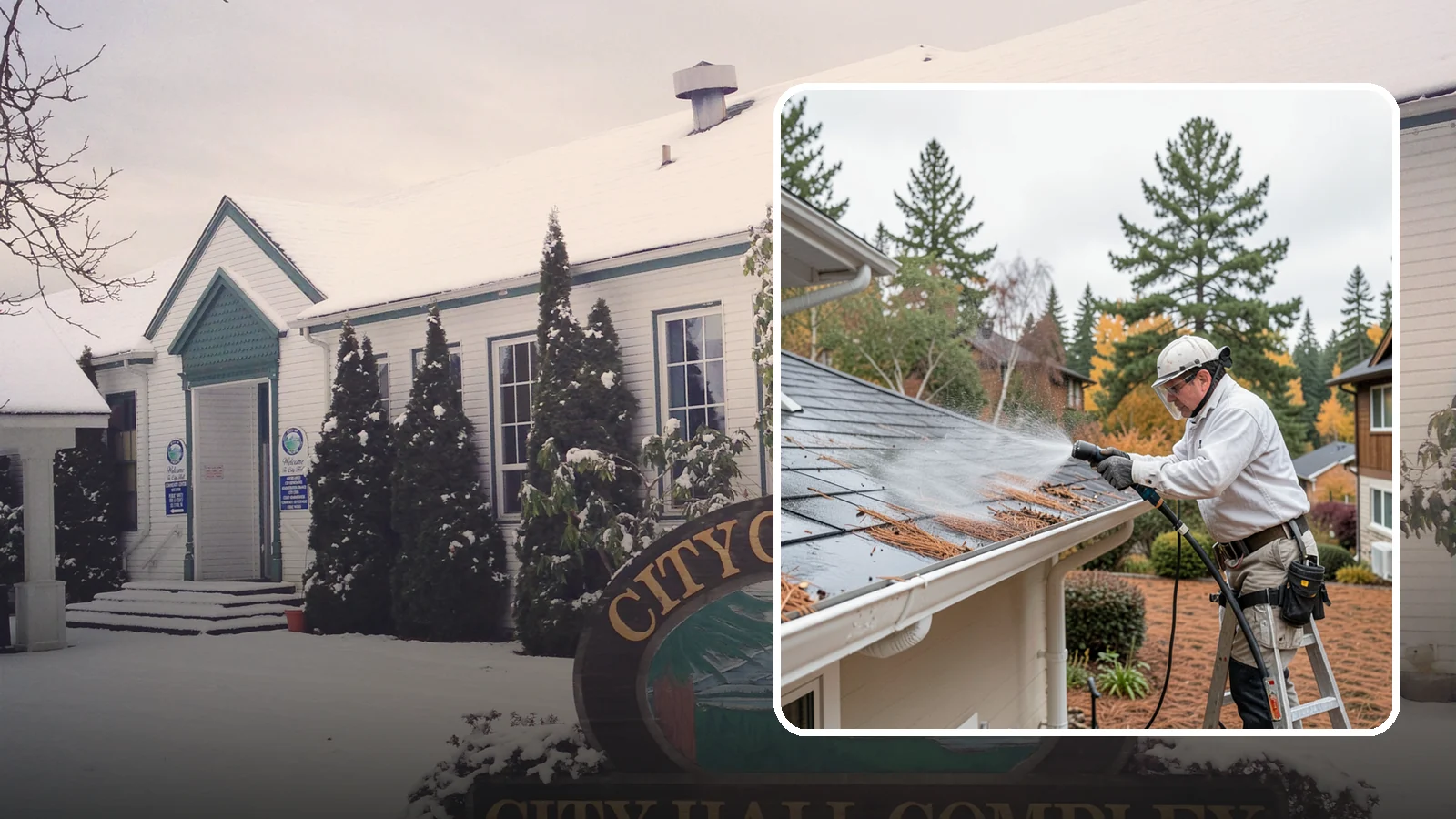 Gutter Guard Cleaning in Pacific, King County, WA - Cleaning of gutter guards and the debris that mats on top of them in needle-heavy Northwest yards.