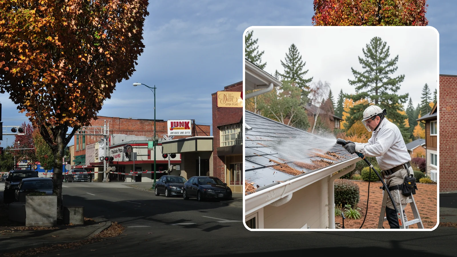 Gutter Guard Cleaning in Puyallup, Pierce County, WA - Cleaning of gutter guards and the debris that mats on top of them in needle-heavy Northwest yards.