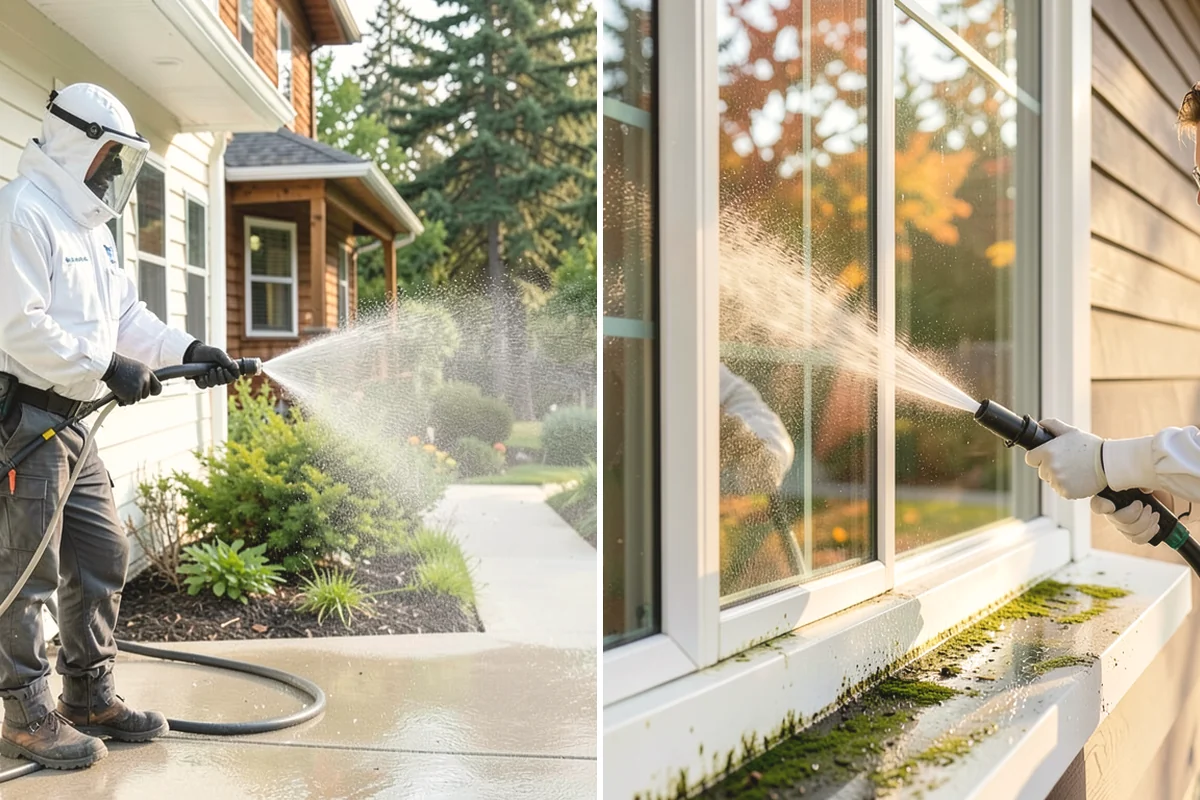 Gutter Guard Cleaning in Ruston, Pierce County, WA - Remove the debris mat resting on the guards