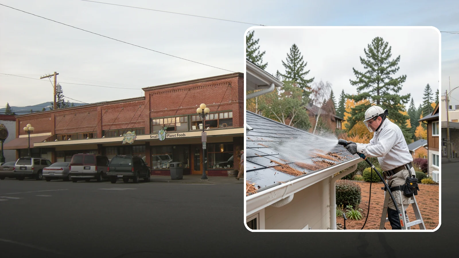 Gutter Guard Cleaning in Sedro-Woolley, Skagit County, WA - Cleaning of gutter guards and the debris that mats on top of them in needle-heavy Northwest yards.