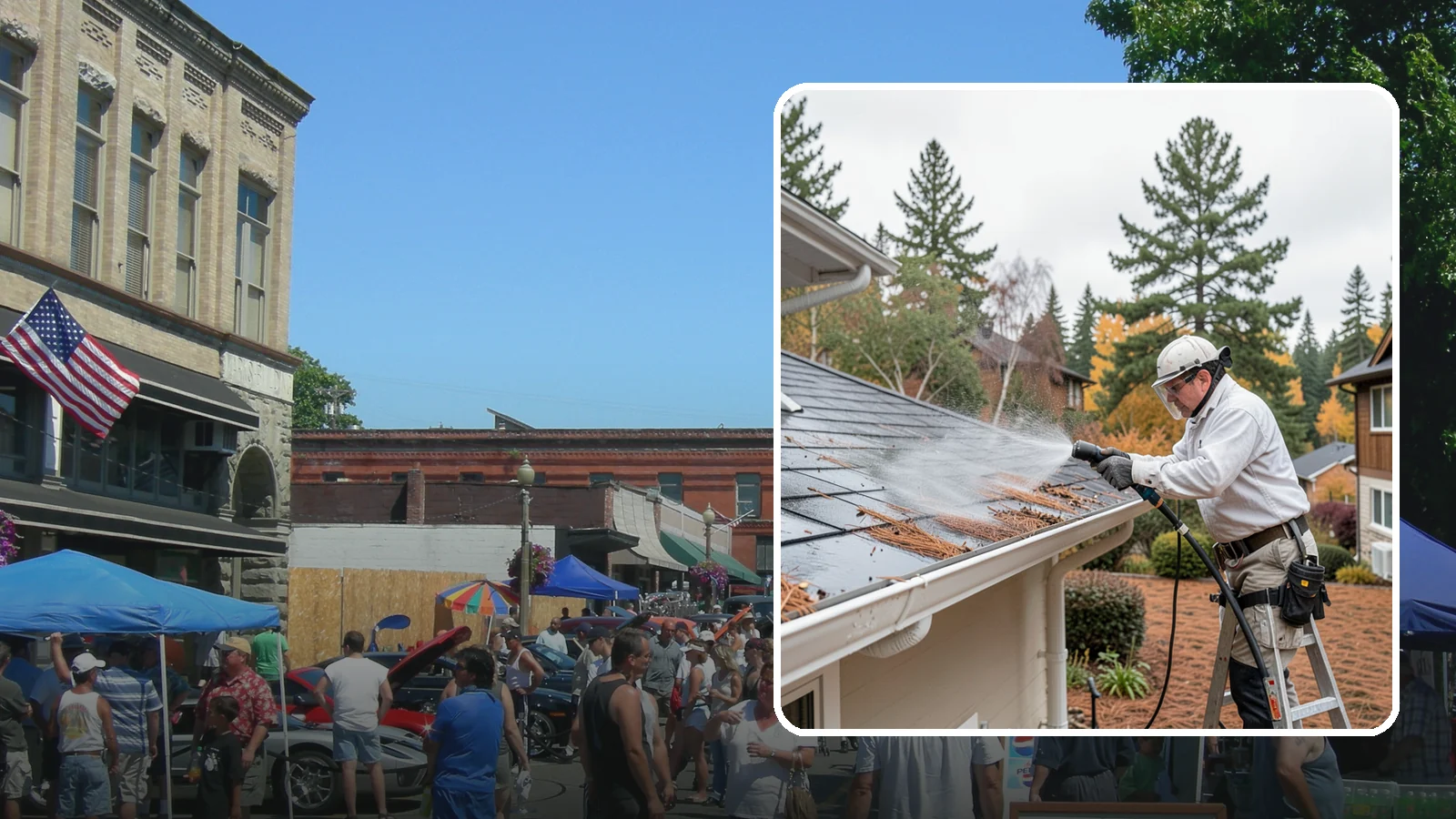Gutter Guard Cleaning in Snohomish, Snohomish County, WA - Cleaning of gutter guards and the debris that mats on top of them in needle-heavy Northwest yards.