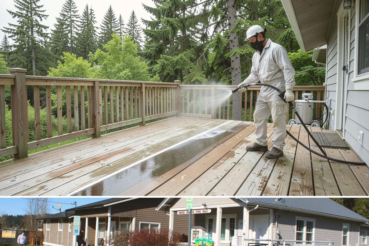 Gutter Guard Cleaning in South Prairie, Pierce County, WA - Clean guards in late fall and again mid-spring to stay ahead of the needle drop that mats them over.