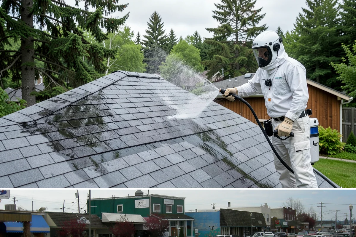 Gutter Guard Cleaning in Stanwood, Snohomish County, WA - Clean guards in late fall and again mid-spring to stay ahead of the needle drop that mats them over.