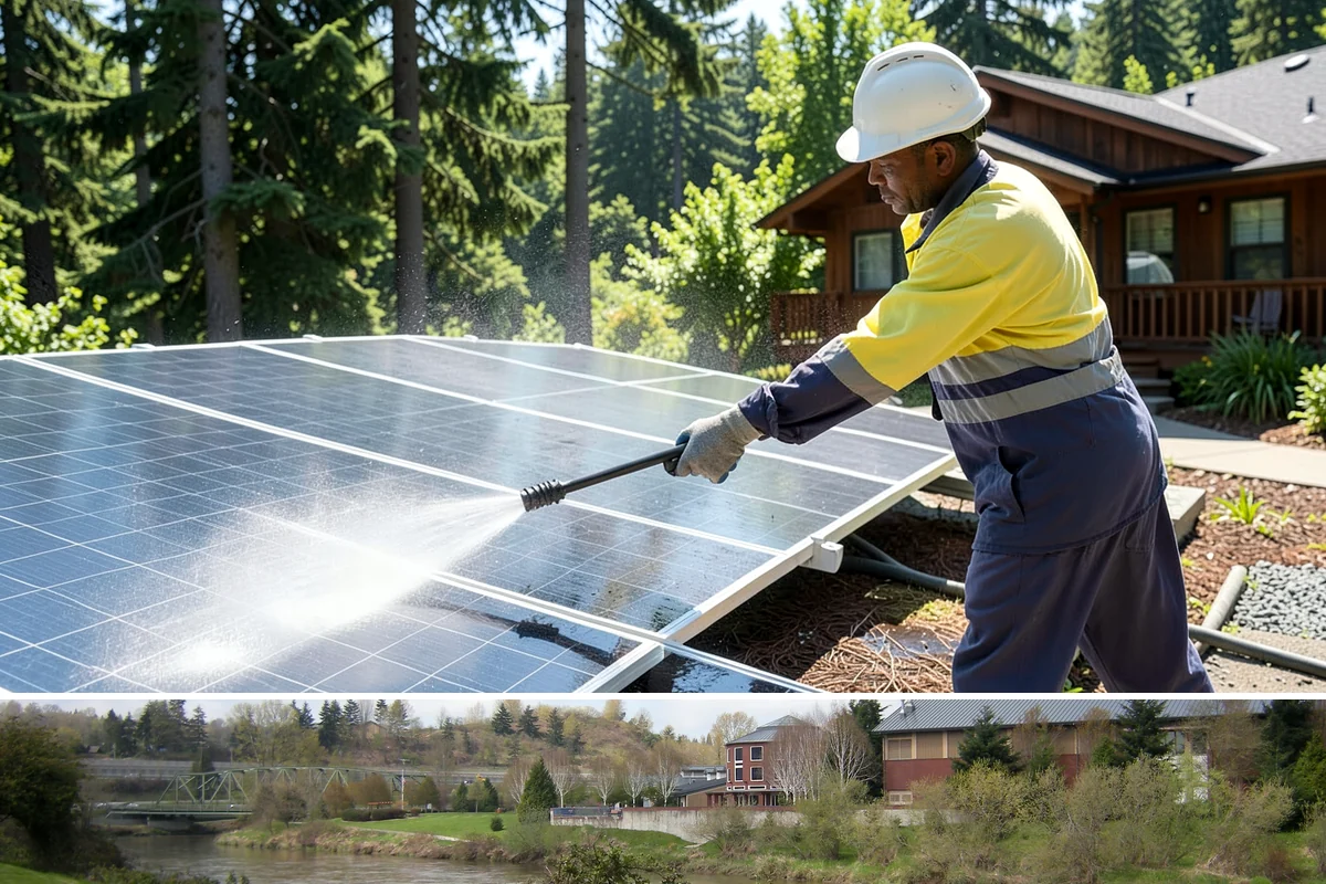 Gutter Guard Cleaning in Tukwila, King County, WA - Clean guards in late fall and again mid-spring to stay ahead of the needle drop that mats them over.