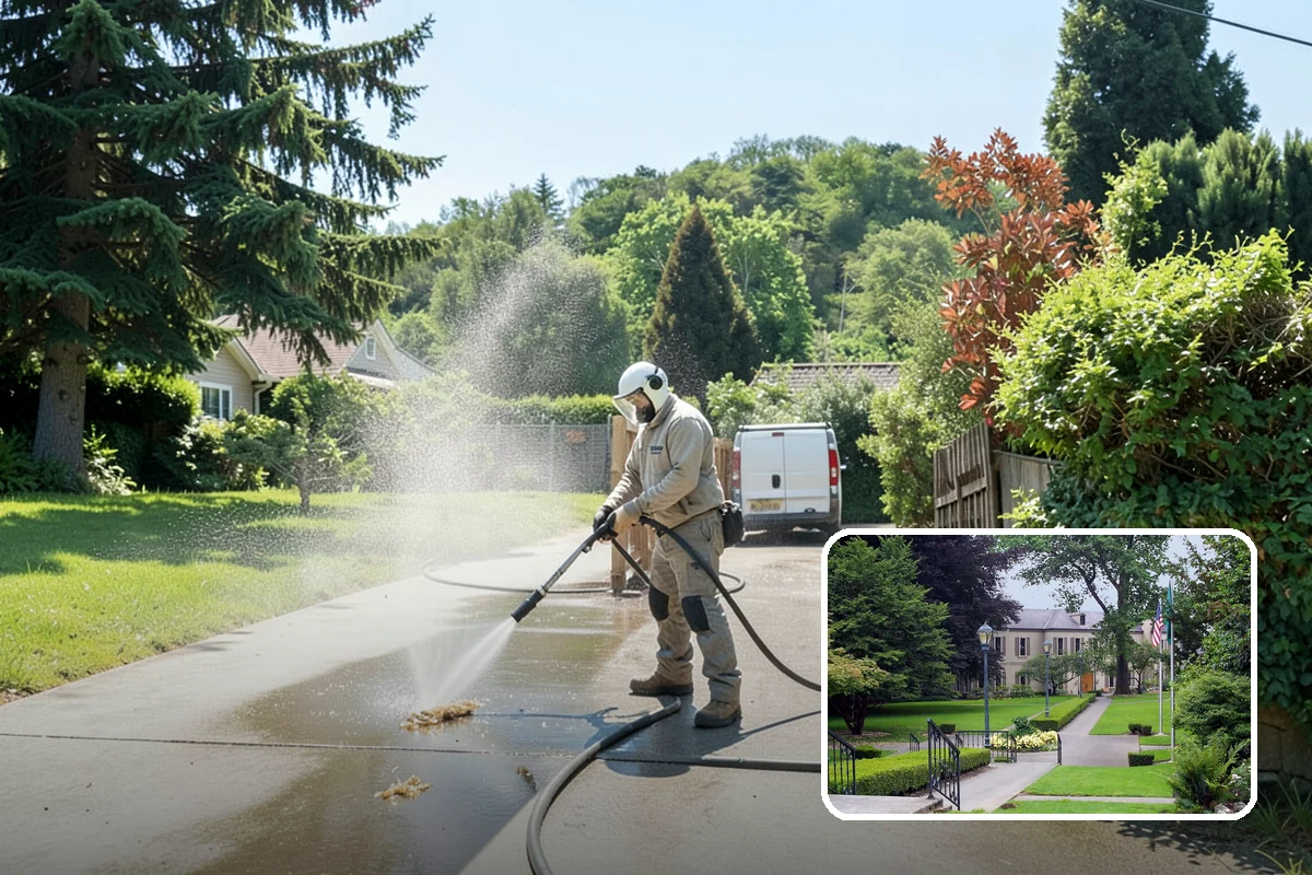 Gutter Guard Cleaning in Woodinville, King County, WA - Clears matted needles and moss off the guard surface