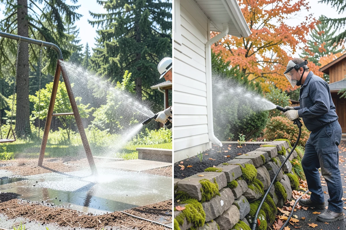 Gutter Guard Cleaning in Woodinville, King County, WA - Remove the debris mat resting on the guards