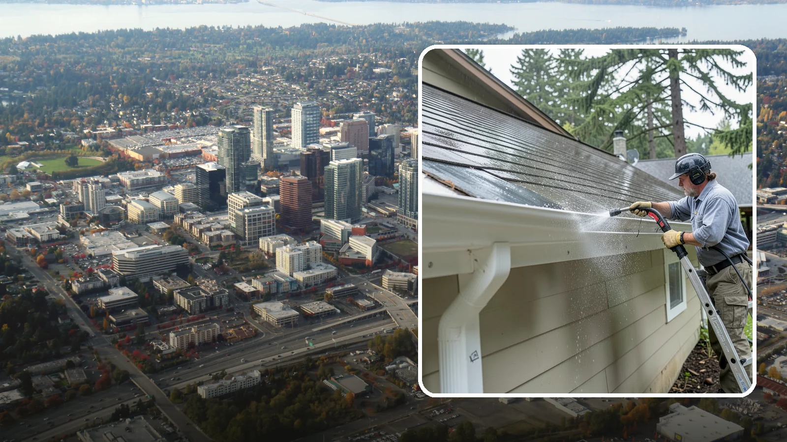 Gutter Maintenance in Bellevue, King County, WA - Scheduled gutter maintenance that keeps troughs, faces, and downspouts clear through the region's long wet season.